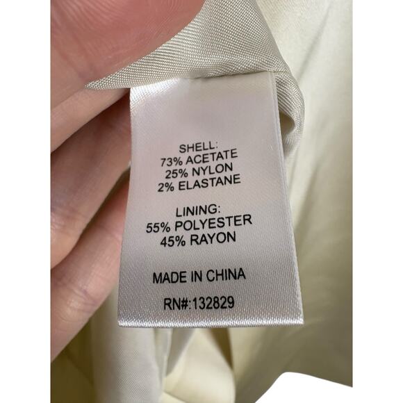 Helsa Heavy Satin Column Midi Skirt Minimalist Chic Elegant Evening Bone Size XL - Picture 10 of 12